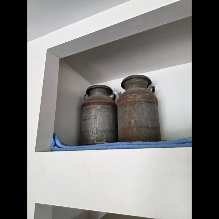Vintage Galvanized Milk Cans - Rustic Decor Set