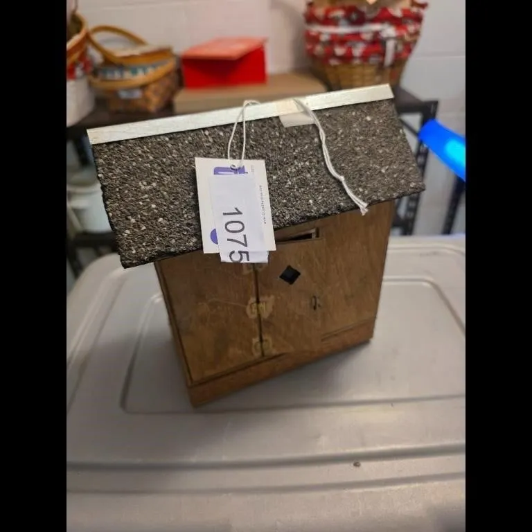 Wooden Birdhouse with Asphalt Shingle Roof