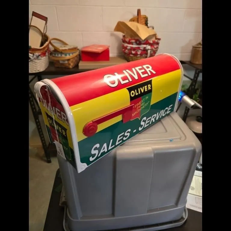Vintage Oliver Sales & Service Mailbox Advertising