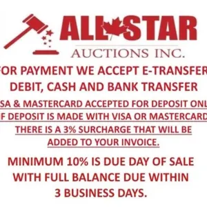 PAYMENT OPTIONS INCLUDE E-TRANSFER, DEBIT, CASH