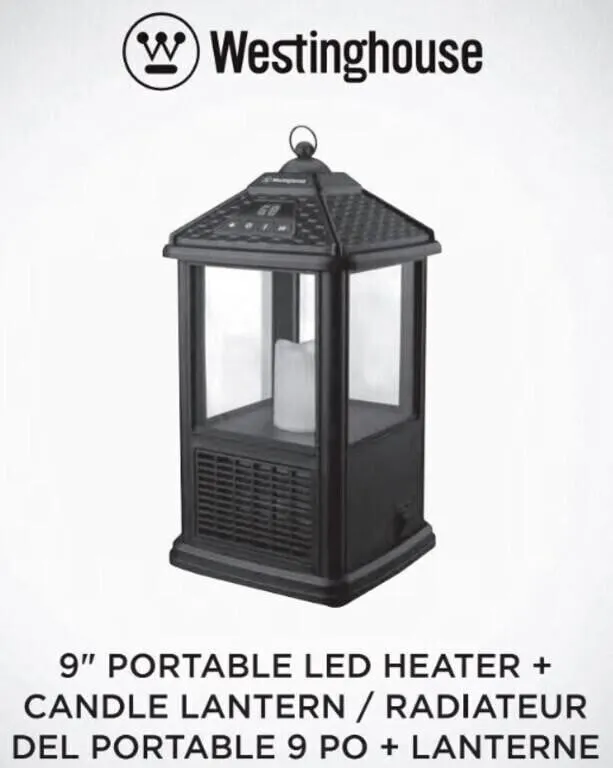 Westinghouse 9" Portable LED Heater + Candle Lante