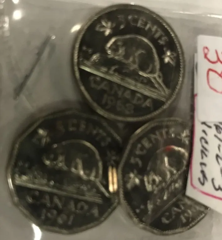 1961, 1962 & 1963 UNCIRCULATED CANADA NICKEL SET