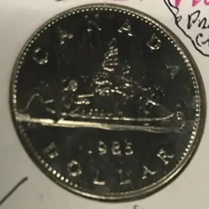 1985 PROOF CAMEO CANADA VOYAGER DOLLAR