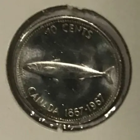 1967 CH/BU CANADA SILVER FISH DIME