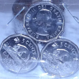 1962 CH/BU 12 SIDED CANADA NICKELS (60 YEARS OLD)