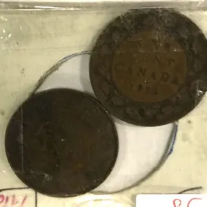 1912 - 1916 CANADA KING GEORGE V LARGE PENNIES