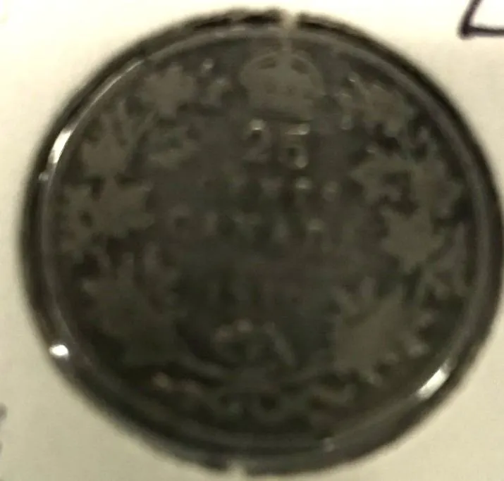 1910 CANADA KING EDWARD VII SILVER QUARTER