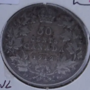 1912 CANADA KING GEORGE V SILVER HALF DOLLAR