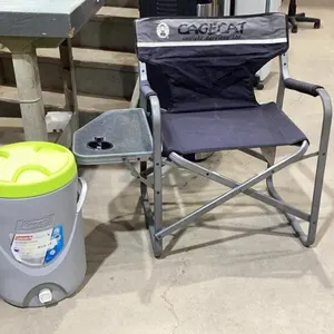 (2)ITEMS - COLEMAN FOLDING LAWN CHAIR + COLEMAN BEVERAGE COOLER