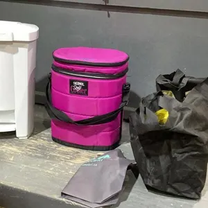 WHITE FLIP TOP GARBAGE CAN, THERMOS SOFT COOLER BAG