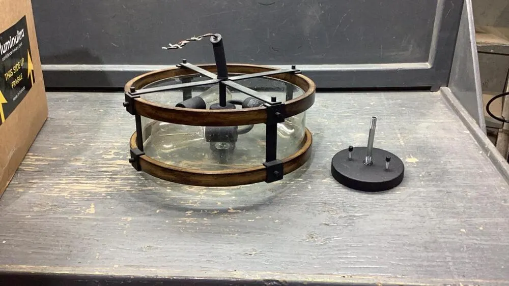 WOOD + METAL LIGHT FIXTURE