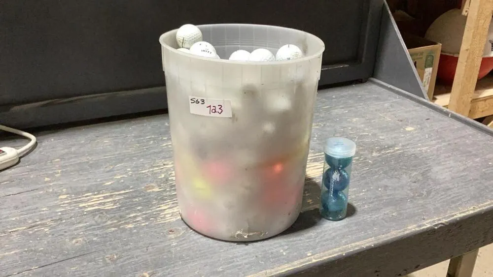 TUB OF GOLF BALLS