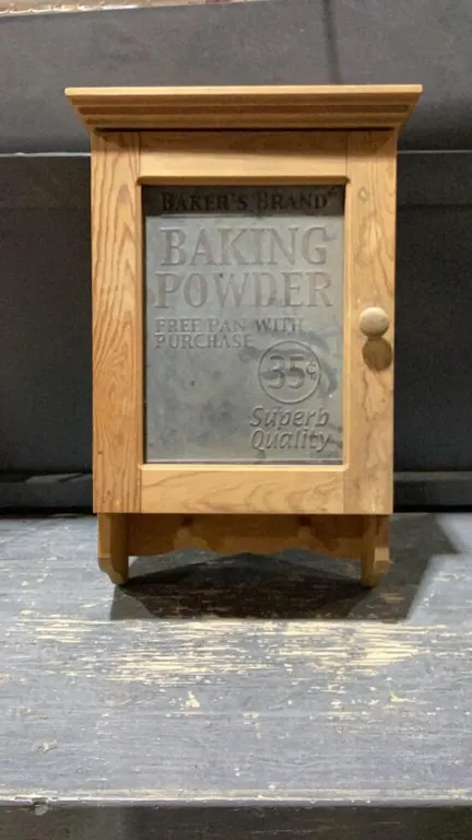 WALL CABINT W/ TIN FRONT - BAKING POWDER