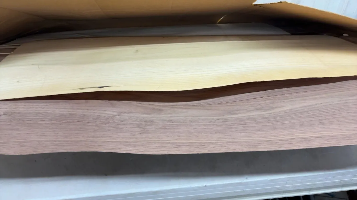 Poplar and Walnut Unfinished Veneer Sheets - Largest 41” x 19.5”