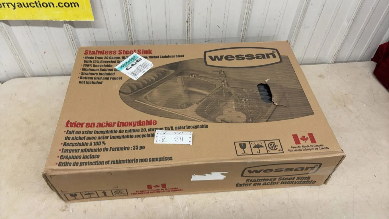 New Wessan Double Kitchen Sink With Strainers- 20.5” x 31” x 7” JR600D74