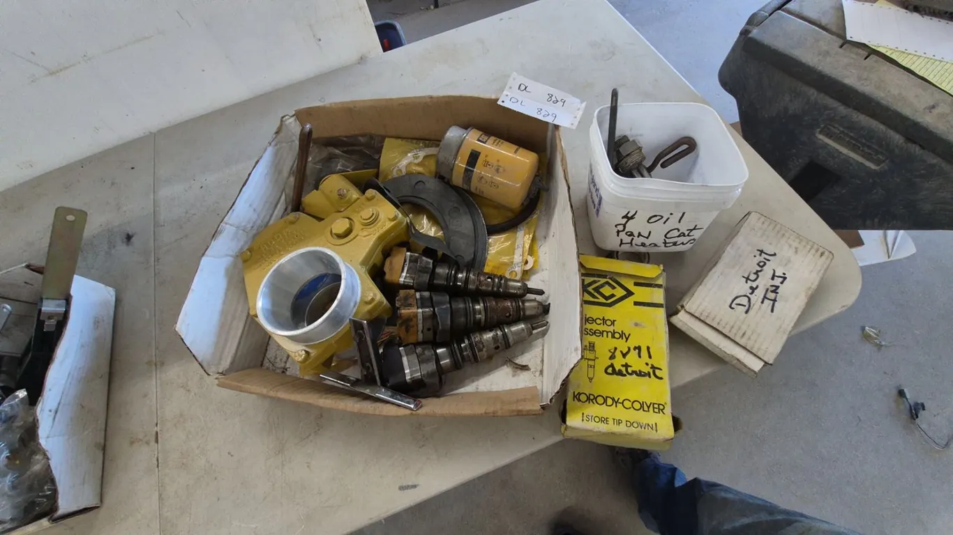 Detroit Diesel Injector Assembly, Oil Filters, and Engine Parts