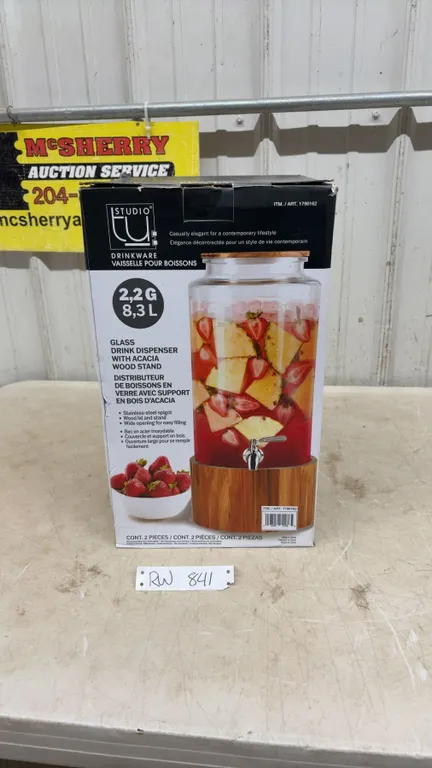 Glass Drink Dispenser - New or Store Return