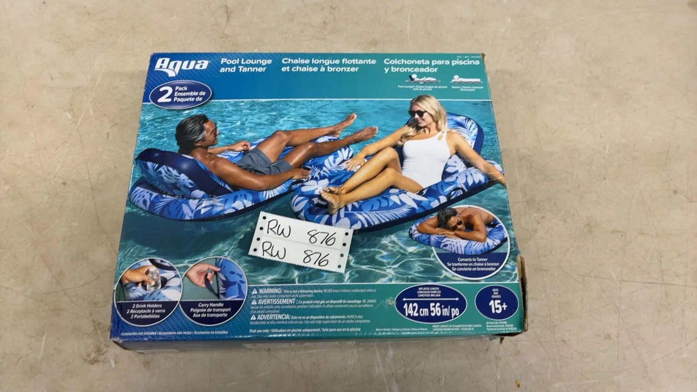 Aqua 2 Pack Pool Lounge and Tanner - New or Store Return