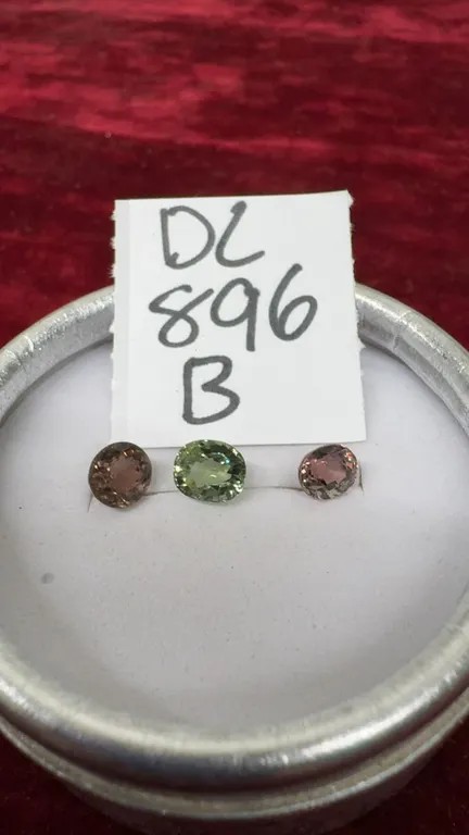 Pinkish Orange Tourmaline, Green Tourmaline and Pink Tourmaline Gemstones