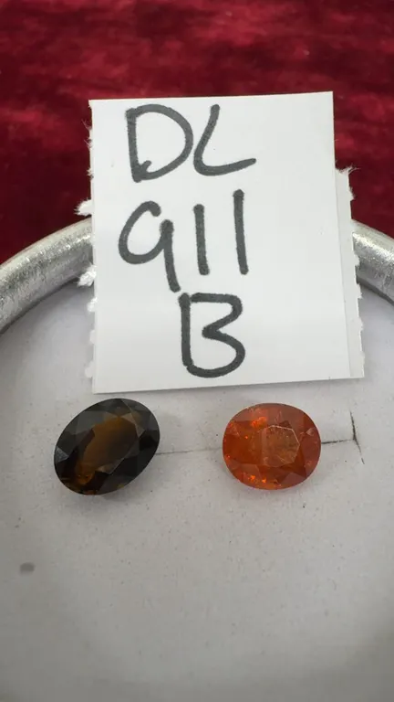 Orange Tourmaline and Orange Spessartite Garnet Gemstones
