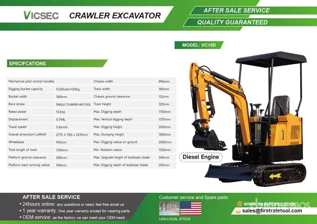 2026 VICSEC VC15D Mini Excavator (Unused)