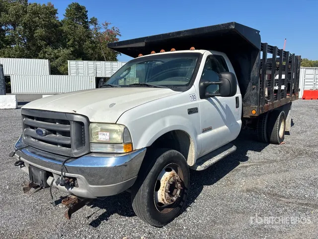 2003 Ford F-450 XL 4x2 8 ft pro plus plow in bed Flatbed Truck