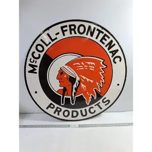 McColl Frontenac Double Sided Porcelain Service Station Sign-30" in Diameter