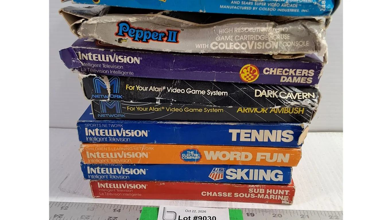 (9) Vintage Intellivision,Atari,Colecovision Game Cartridges