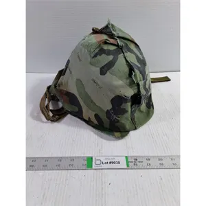 Military helmet with Woodland Camouflage Fabric Cover