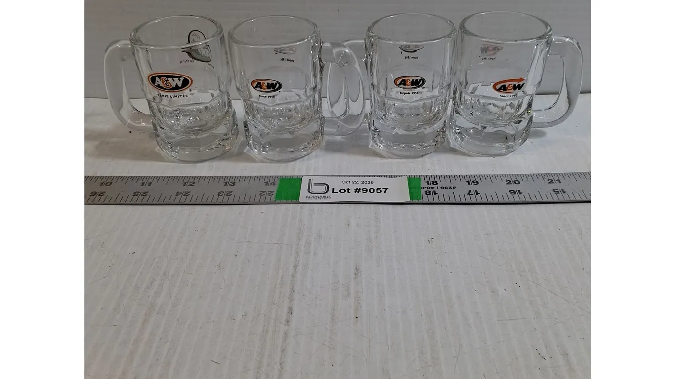 (4) Classic Mini A&W Root Beer Mugs