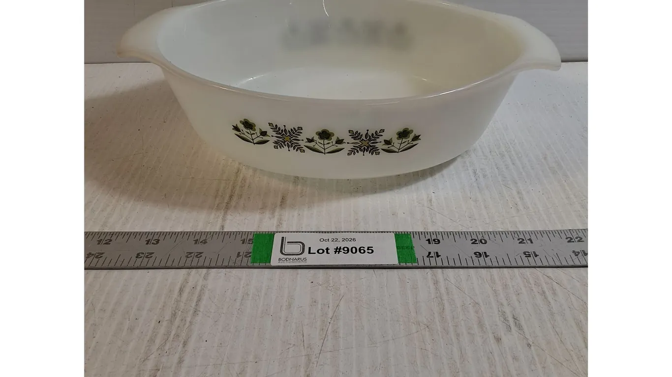 Vintage Fire King Meadow Green Casserole