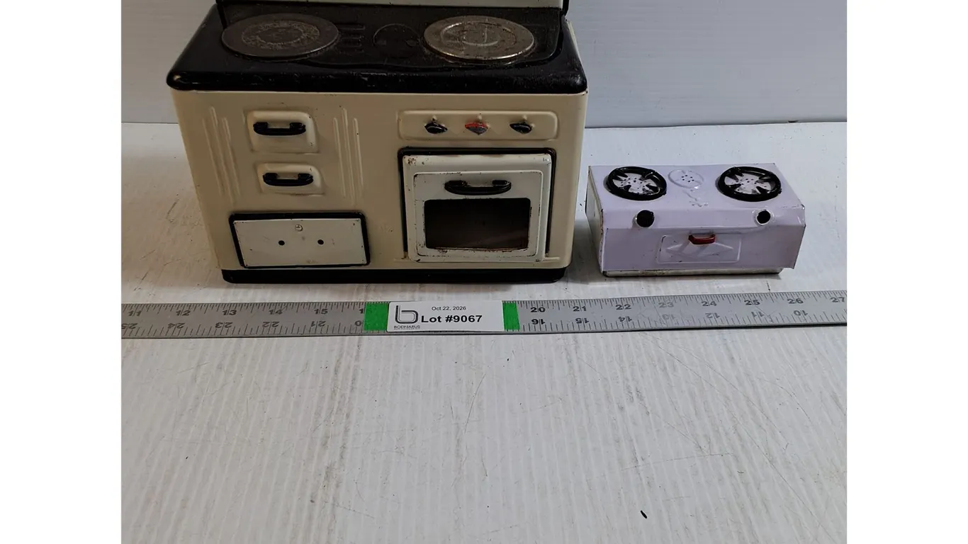 (2) Vintage Tin Litho Toy Stove and Hot Plate