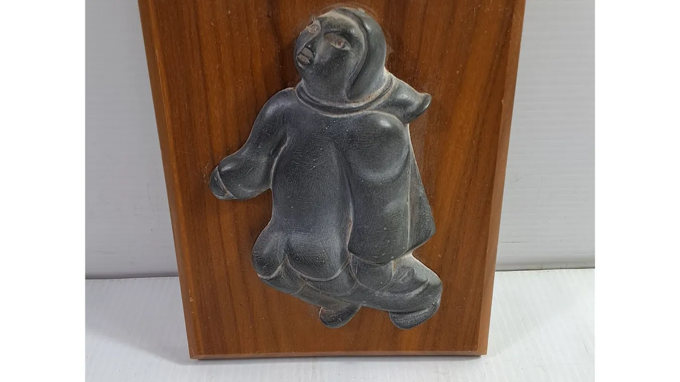Vintage Inuit 3 Dimensional Soapstone Relief Sculpture