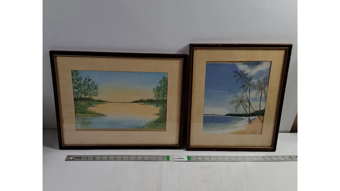 (2) Framed Watercolor Paintings-14"x16" and 18.5"x15"