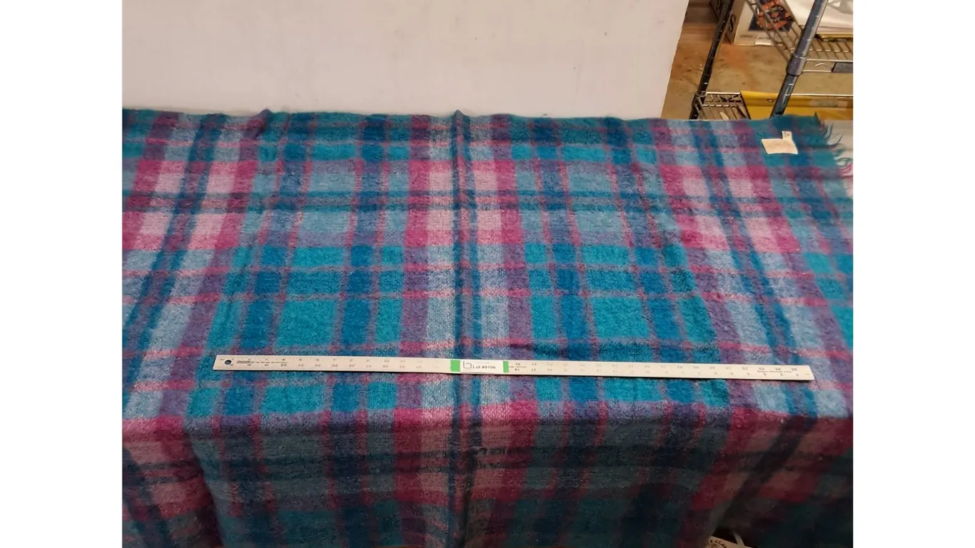 Vintage Hudson's Bay Company Mohair-Blend Throw Blanket-48"x60"