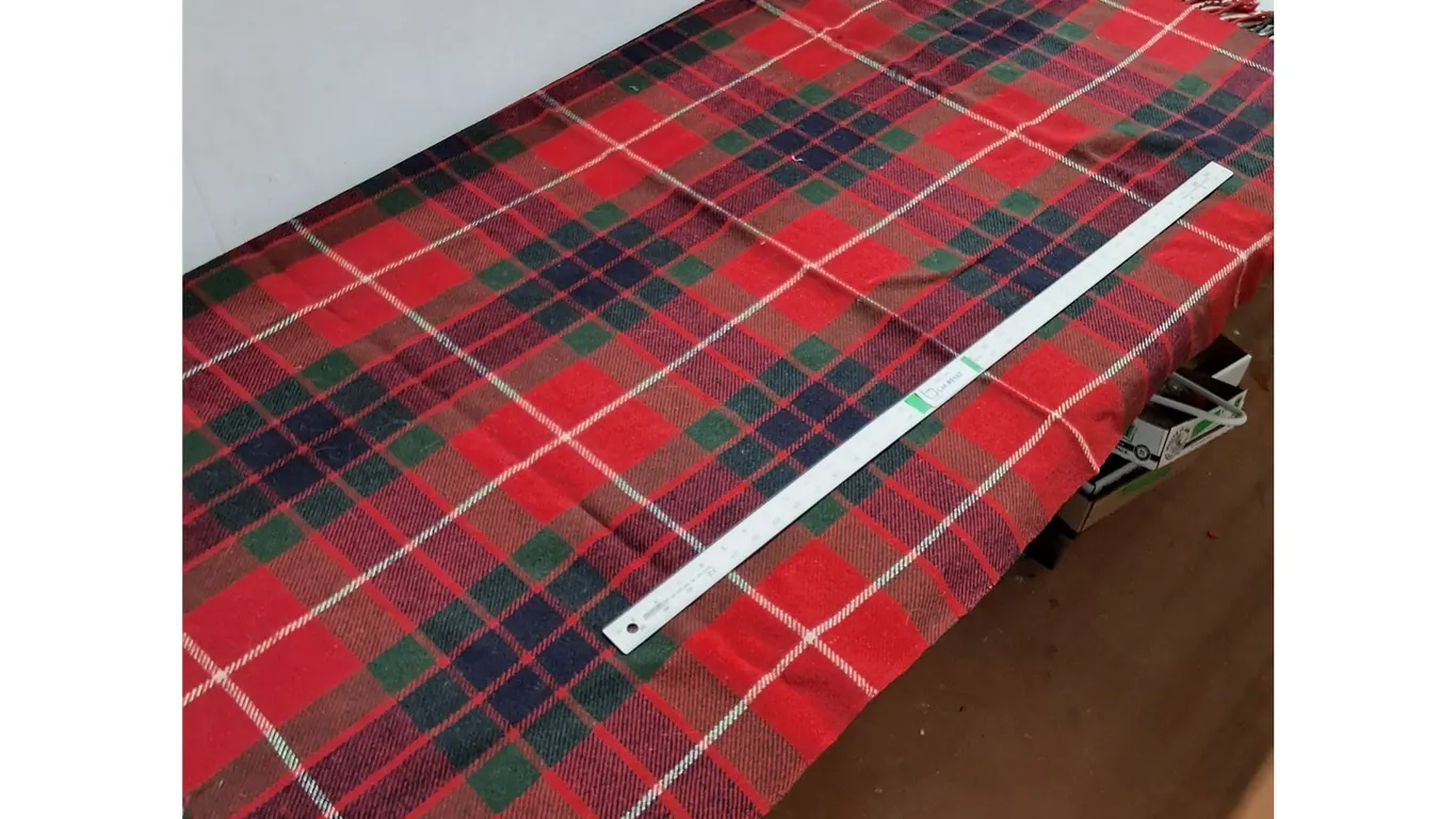 Vintage Kayso Wool Blanket in Red Frazier Plaid Tartan-52"x60"