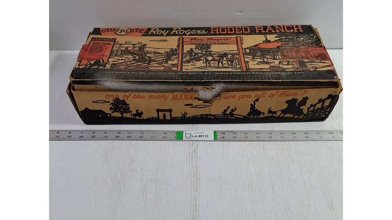 Vintage 1950's Louis Marx&Co. "Roy Rogers Rodeo Ranch" Boxed Playset