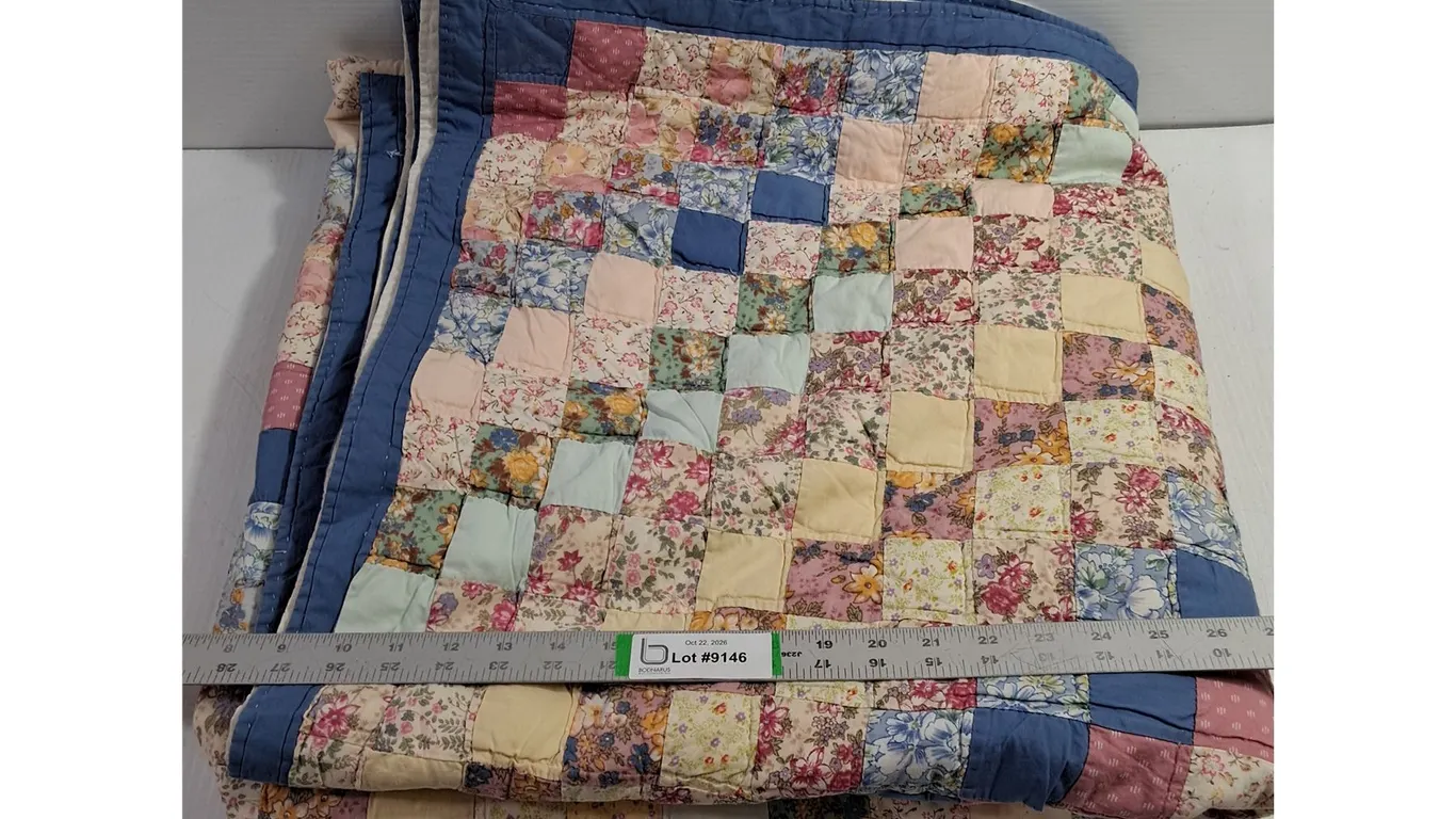 Vintage Patchwork Quilt-Squares 1.5"x1.5"-Large Size-80"x136"