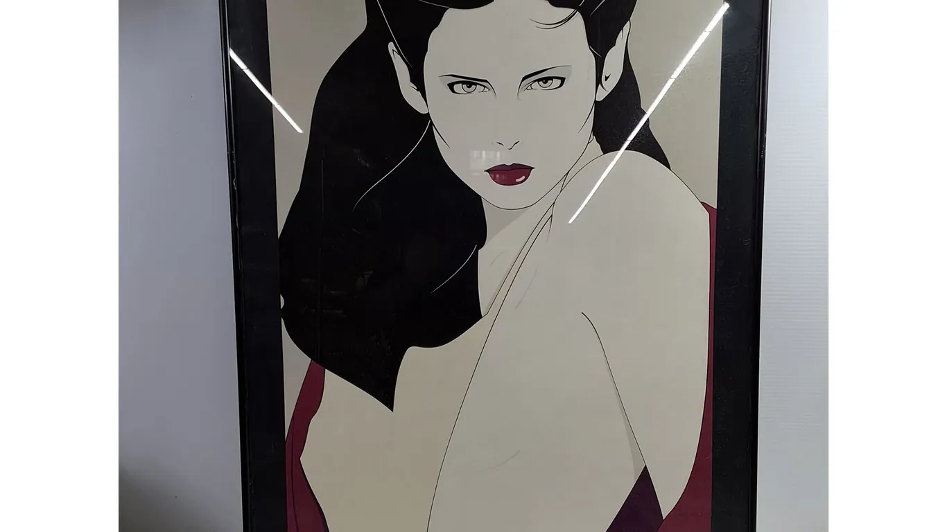"The Book" 1981 Lithograph Poster by Patrick Nagel-24"x36", Pickup Only