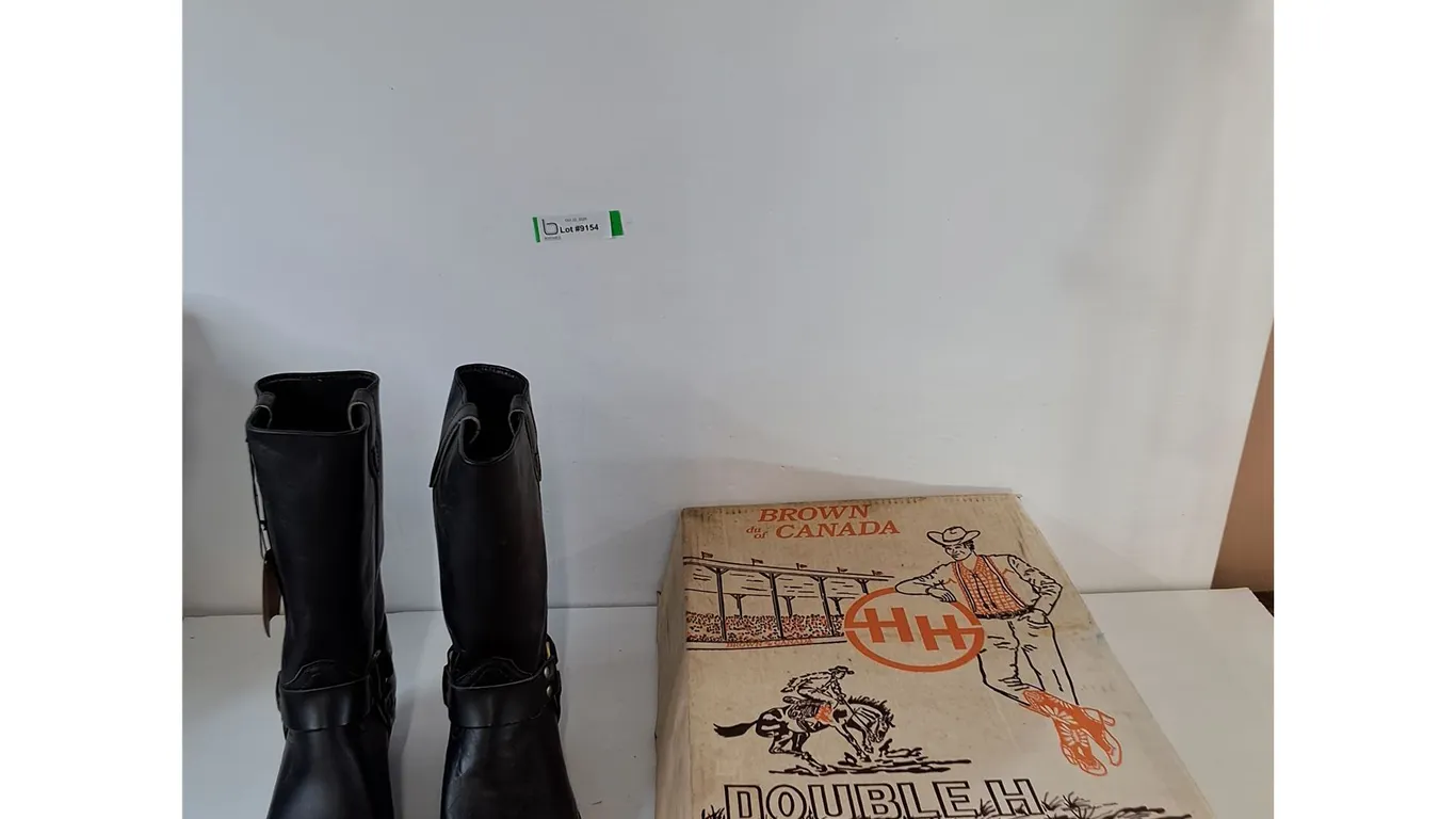 Black Cowboy/Biker Boots Size 10 1/2 Men's NIB With Box