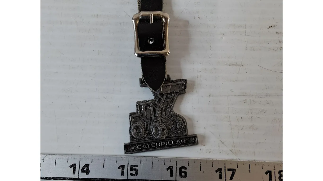 Caterpillar Heavy Equipment Machine Pocket Watch Keychain Fob