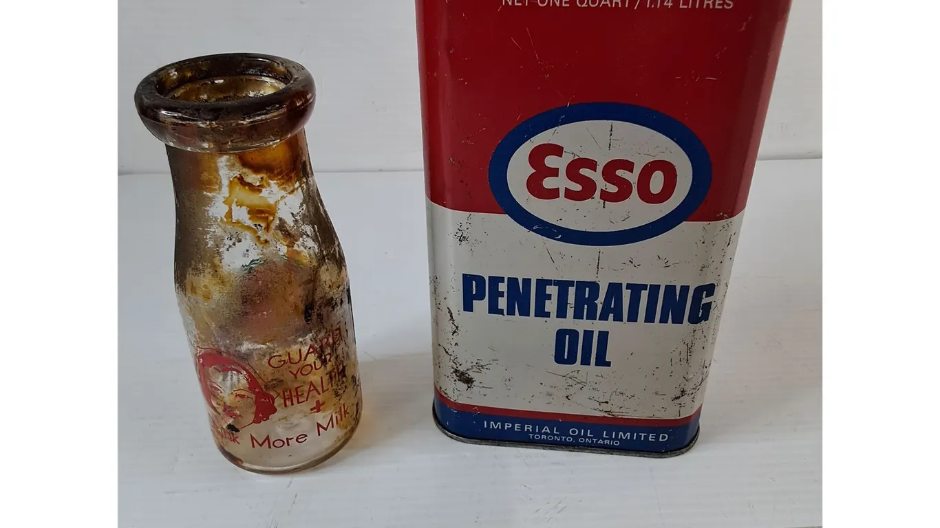 Milk Bottle, Esso Penetrating Oil Canister
