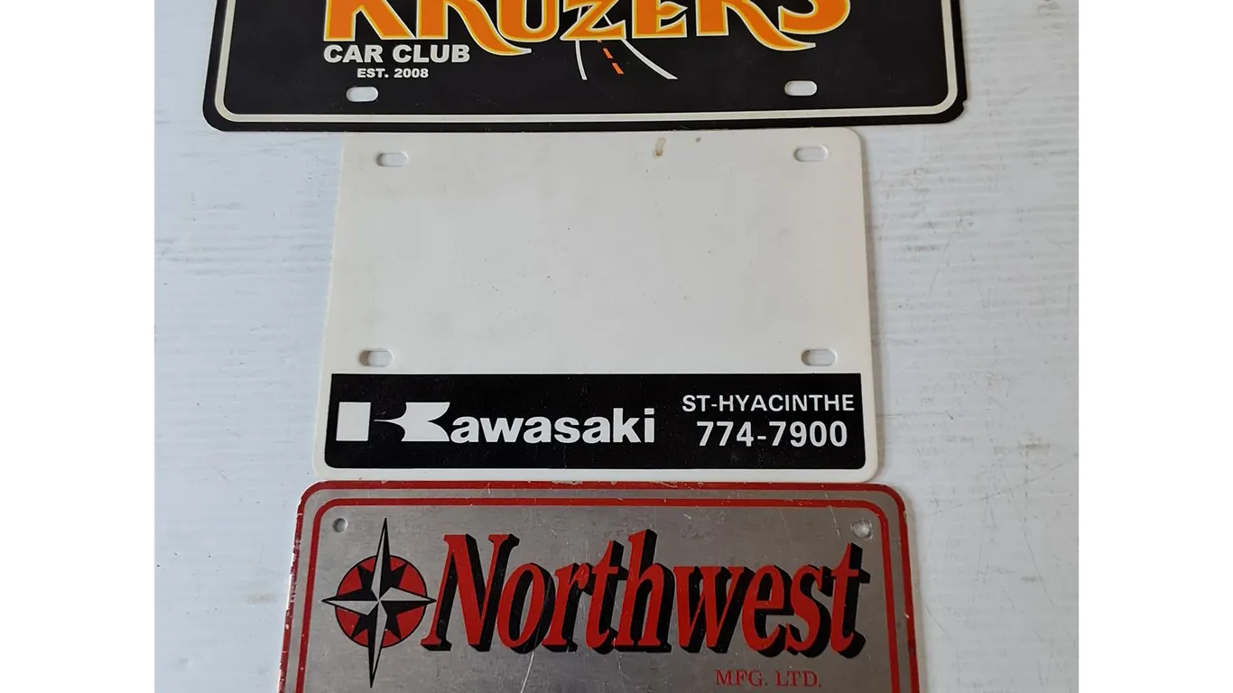 (3) License Plates- Northwest, Kawasaki Valley Kruzers