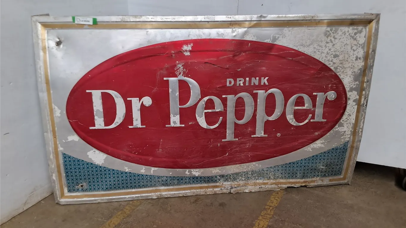 *Vintage Embossed Metal Dr Pepper Advertising Sign 33"x56" (cannot ship)