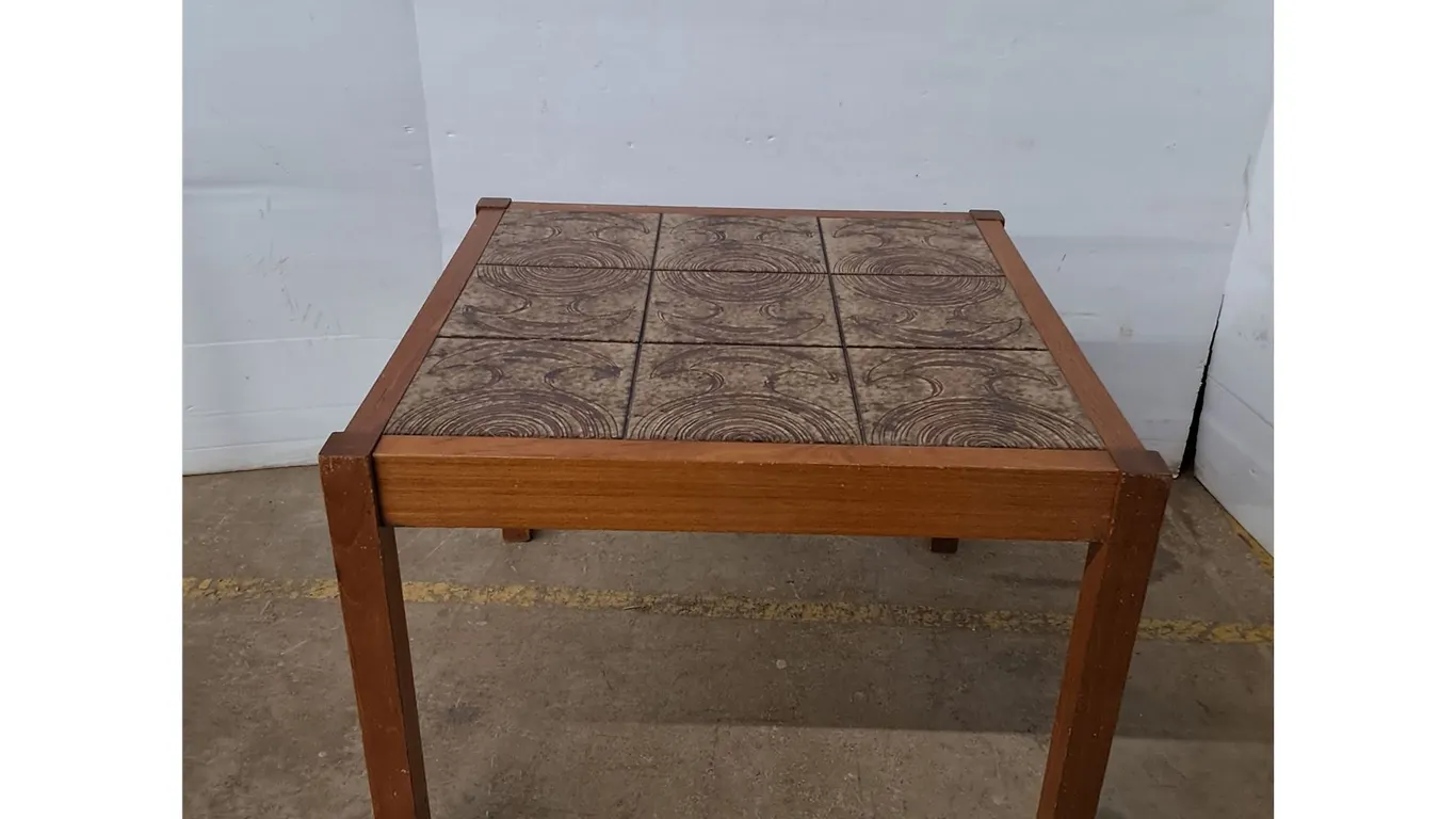 Vintage Danish Mid-Century Modern Teak Side Table 27"x27"x20.5" (cannot ship)