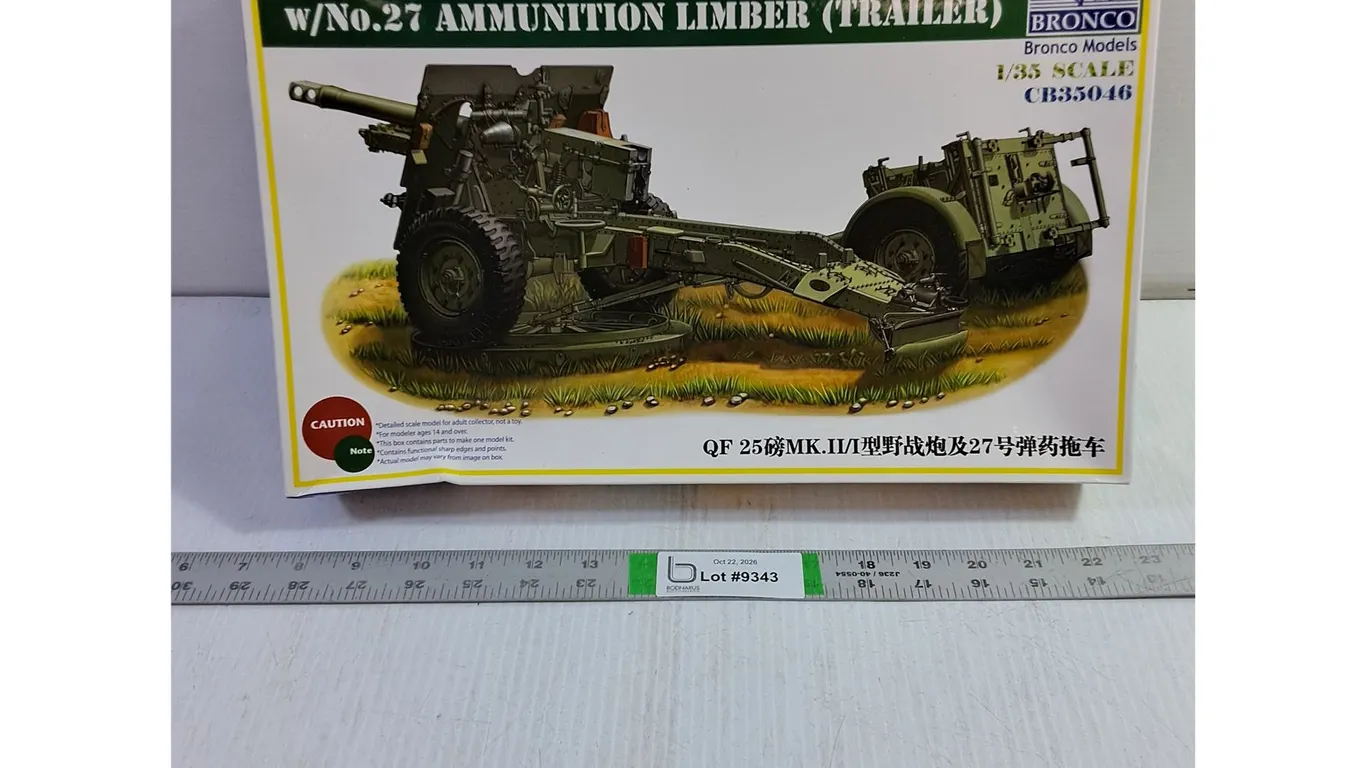 1:35 QF 25PDR Field Gun MK I/Iw/No.27 Ammunition Trailer (NIB) Model Kit