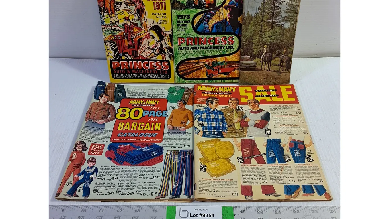 (2) Army&Navy Catalogs,(2) Princess Auto Catalogs,1961 Saskatchewan Map
