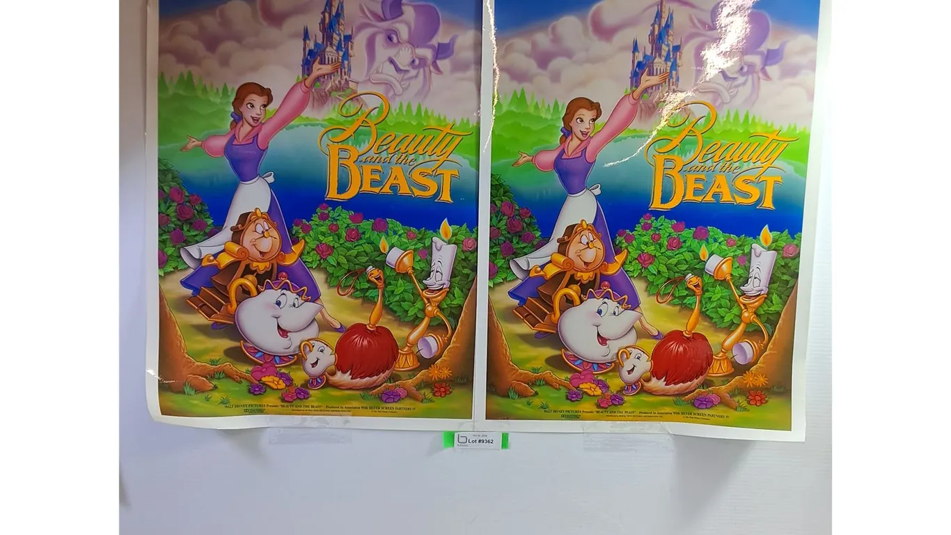 (2) Walt Disney "Beauty and the Beast" Laminated Movie Posters 18"x27"