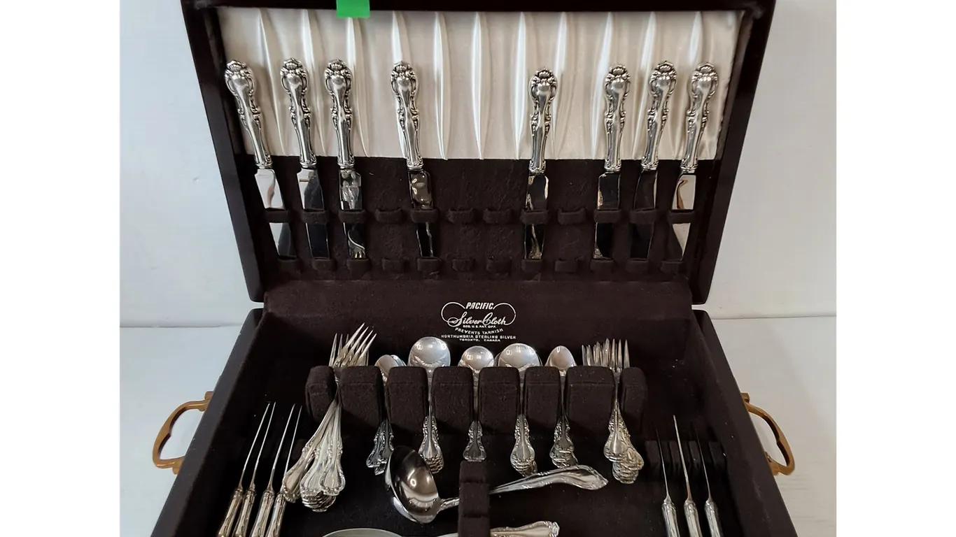 ^Pacific Silver Cloth Sterling Silverware Utensils, Assorted Cutlery,Incomplete Set *see description