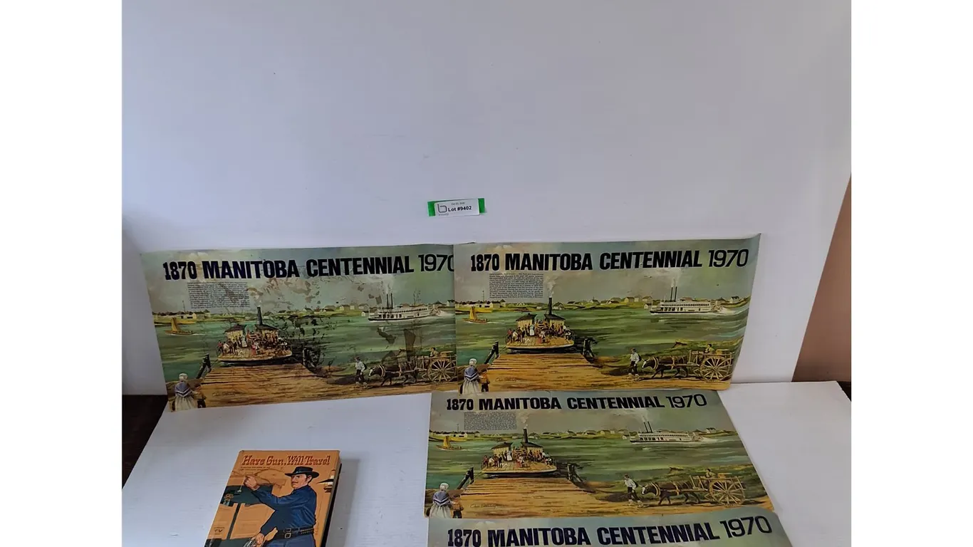 (5) Centennial Manitoba Placemats (3) Books, Four Cameleers, Mrs Wiggs, Have Gun Will Travel Paladin